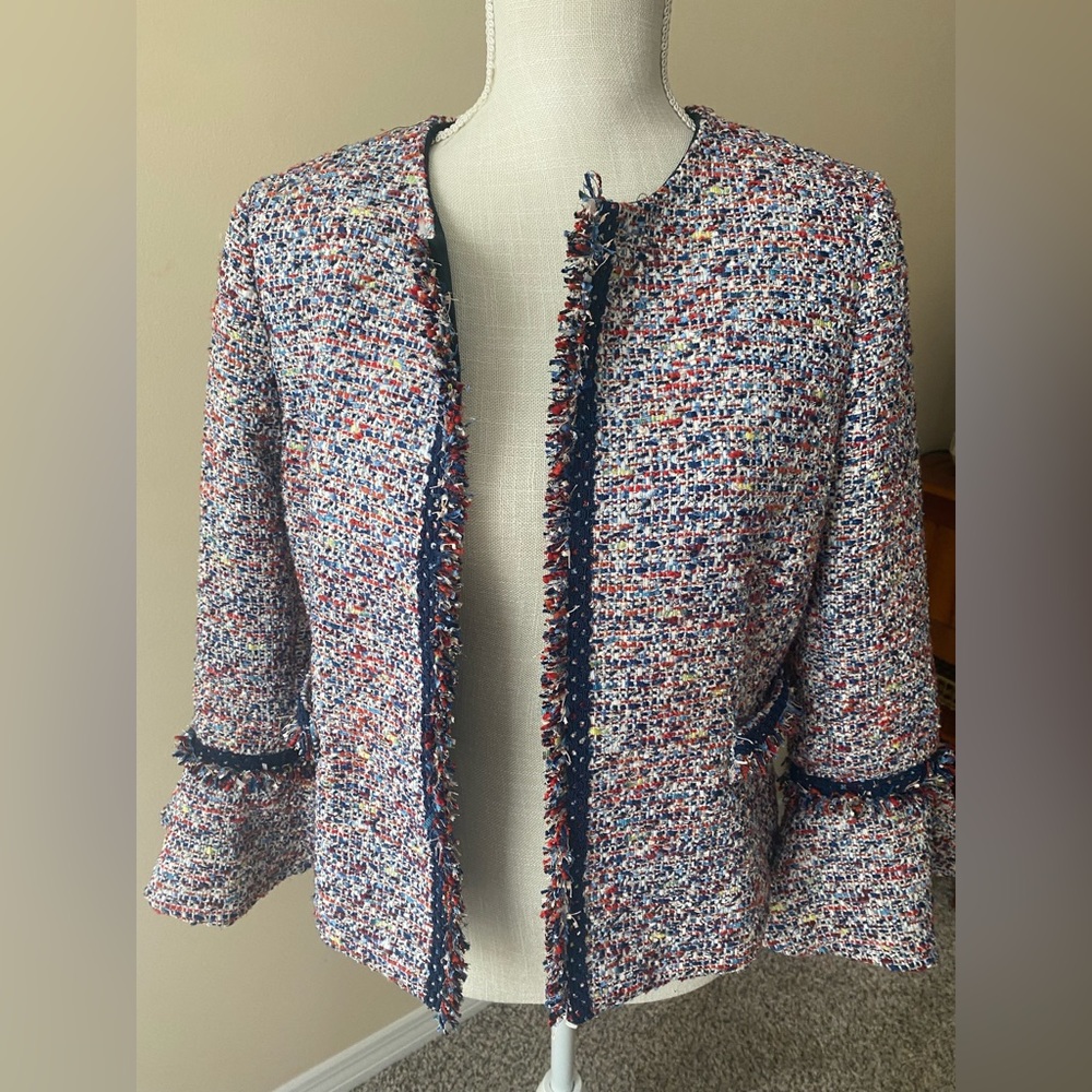 TAHARI multicolored tweed jacket